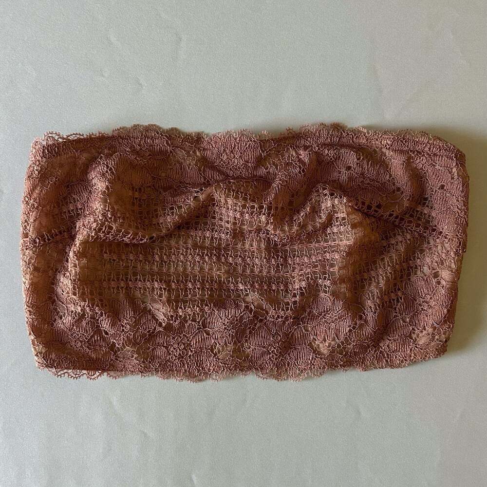 Free People Intimately Dusty Rose Floral Lace Bandeau Bra Size Small